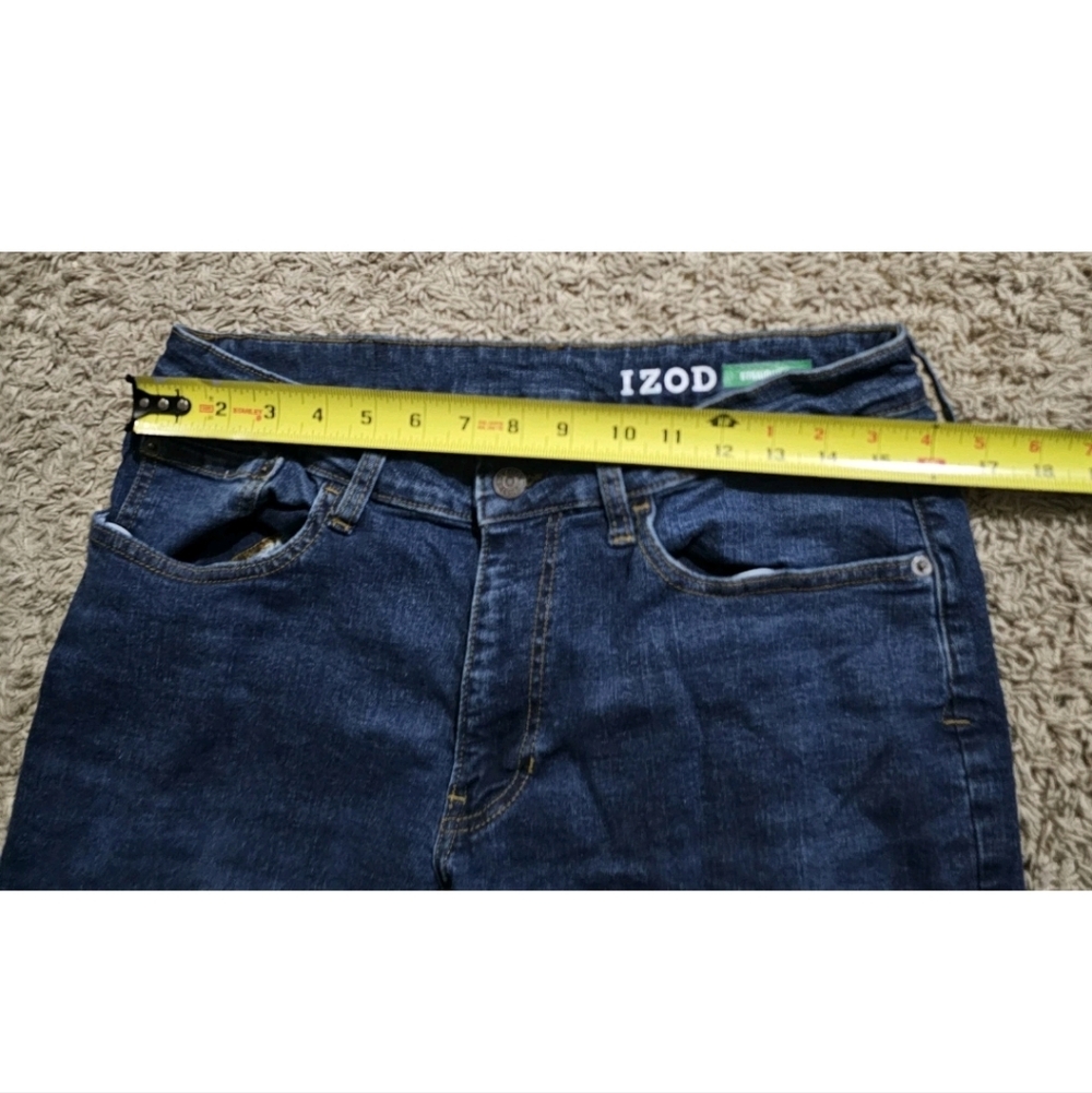 Izod Jeans Y2k Vintage Classic Straight Mens 34x27 Blue Preppy Grunge - Picture 6 of 9